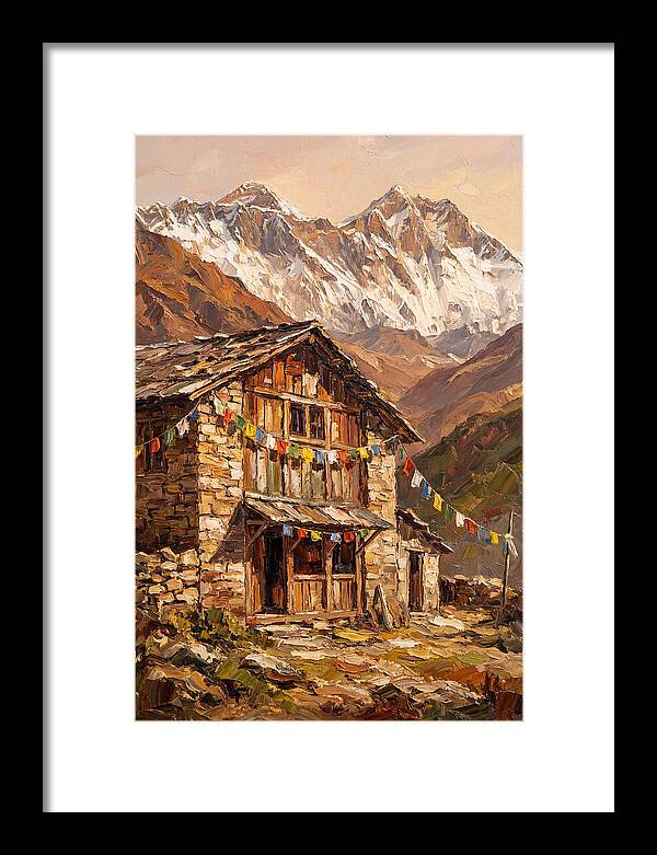 Mountain Hut Among Majestic Peaks