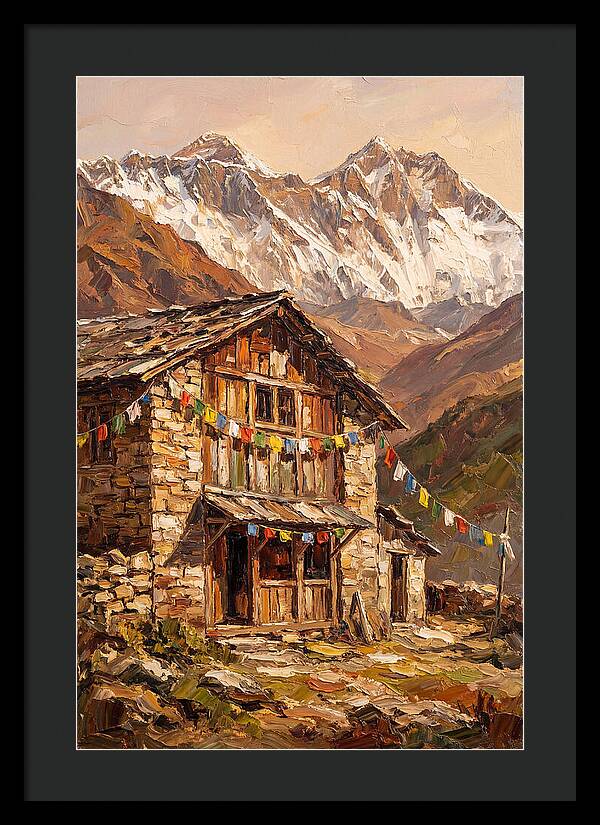 Mountain Hut Among Majestic Peaks