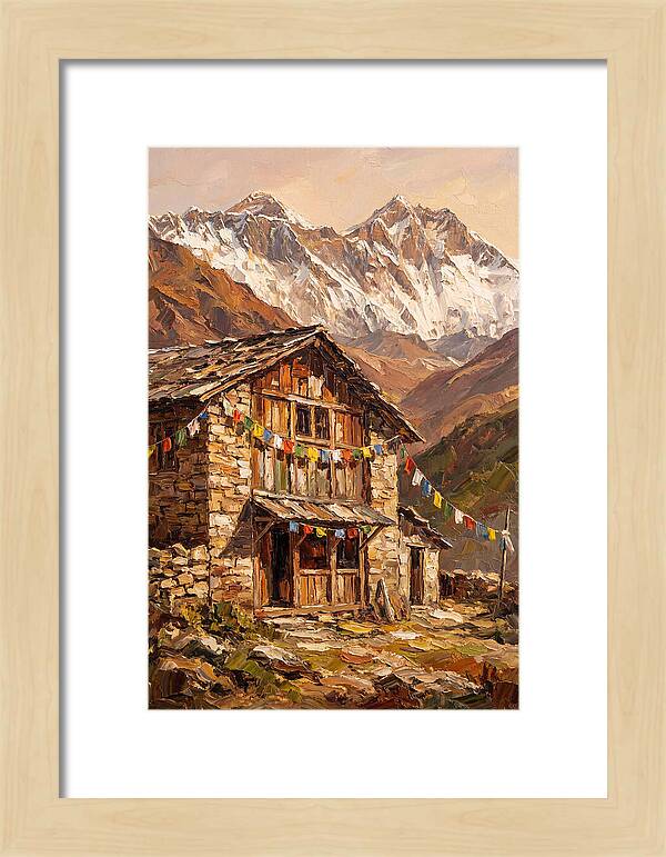 Mountain Hut Among Majestic Peaks