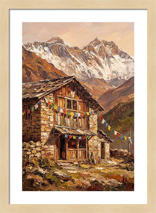Mountain Hut Among Majestic Peaks