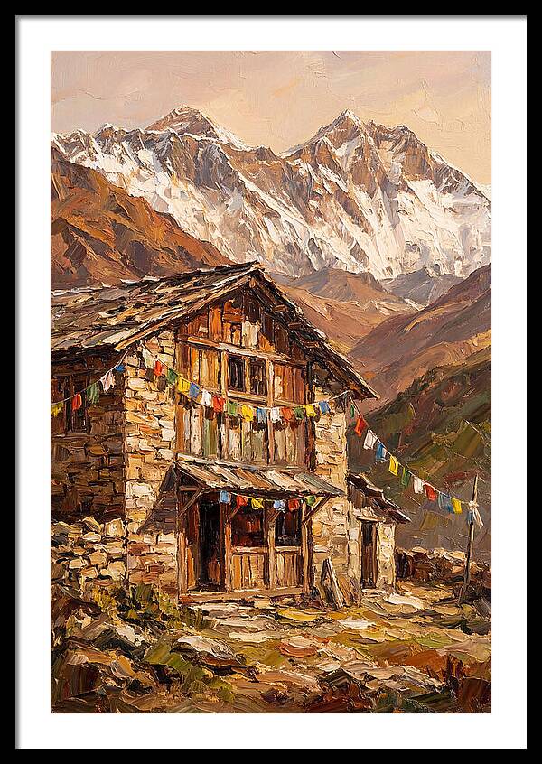 Mountain Hut Among Majestic Peaks
