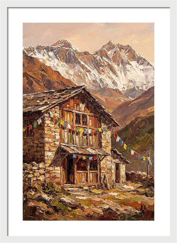 Mountain Hut Among Majestic Peaks