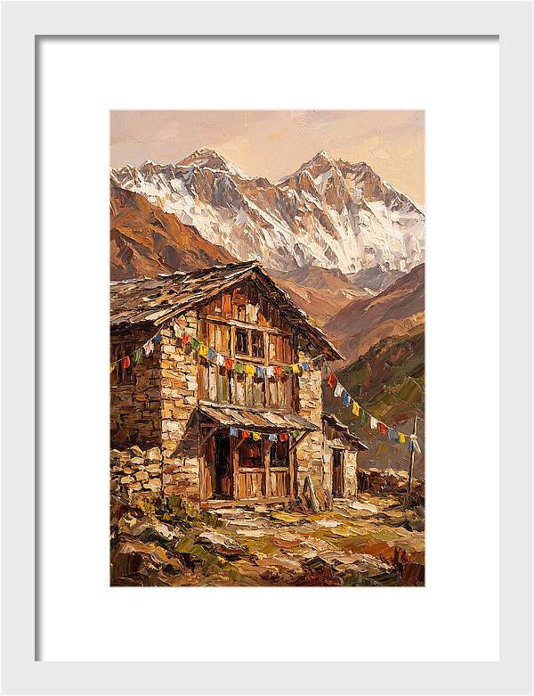 Mountain Hut Among Majestic Peaks