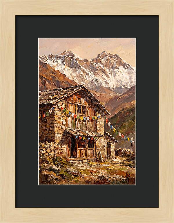 Mountain Hut Among Majestic Peaks