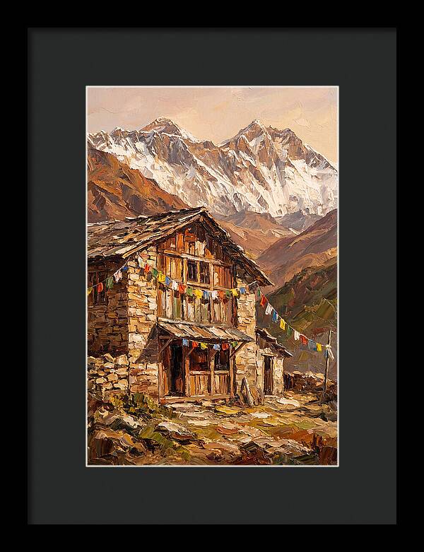Mountain Hut Among Majestic Peaks