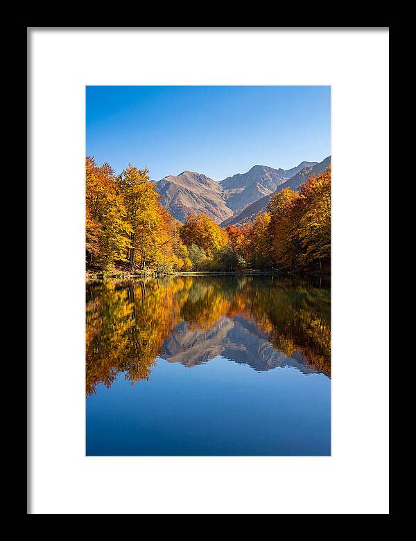 Mountain Lake Reflecting Autumn Colors