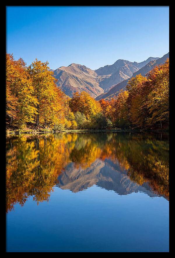 Mountain Lake Reflecting Autumn Colors