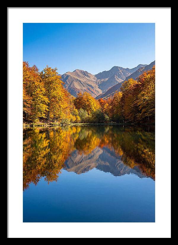 Mountain Lake Reflecting Autumn Colors