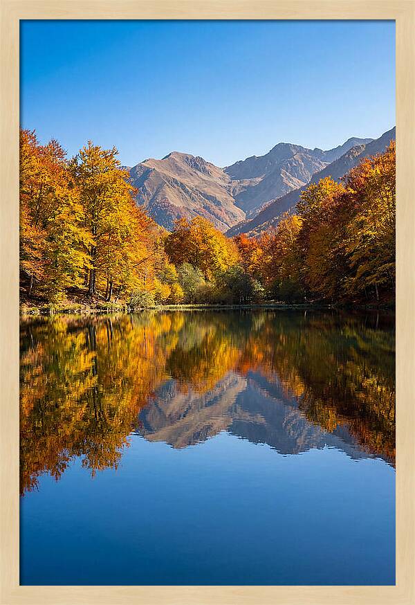 Mountain Lake Reflecting Autumn Colors
