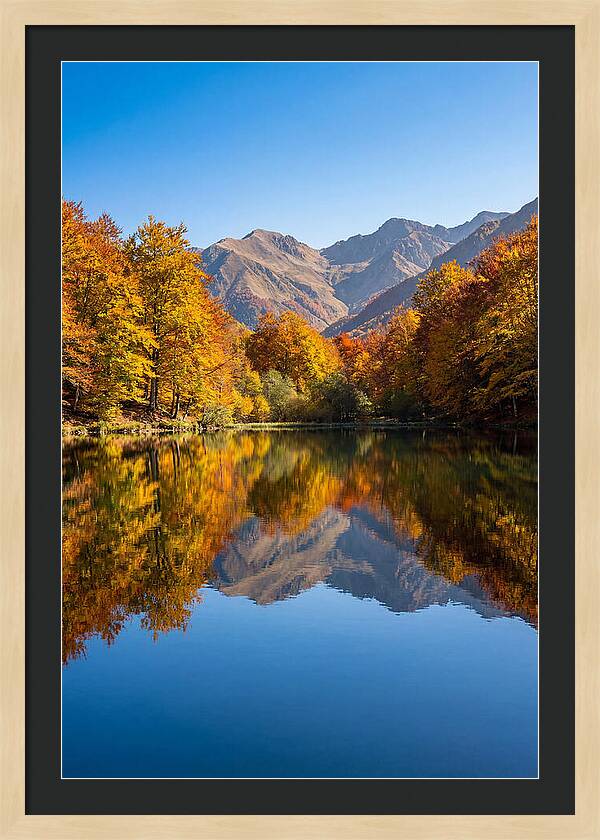 Mountain Lake Reflecting Autumn Colors
