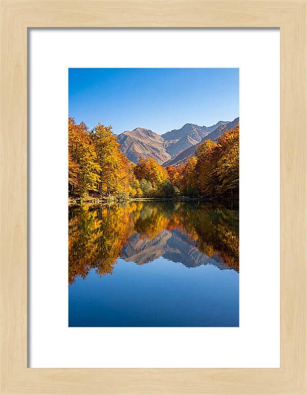 Mountain Lake Reflecting Autumn Colors