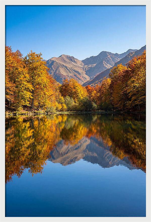 Mountain Lake Reflecting Autumn Colors