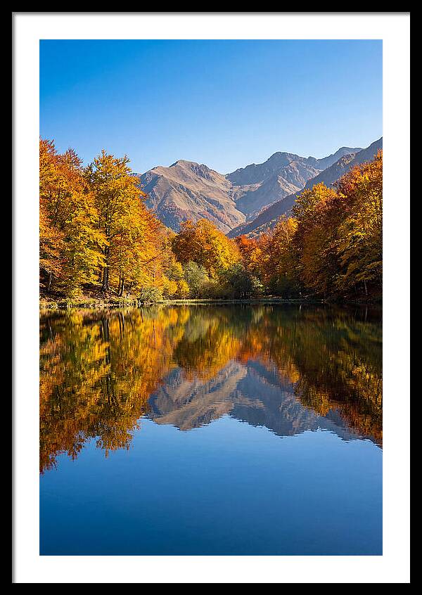 Mountain Lake Reflecting Autumn Colors