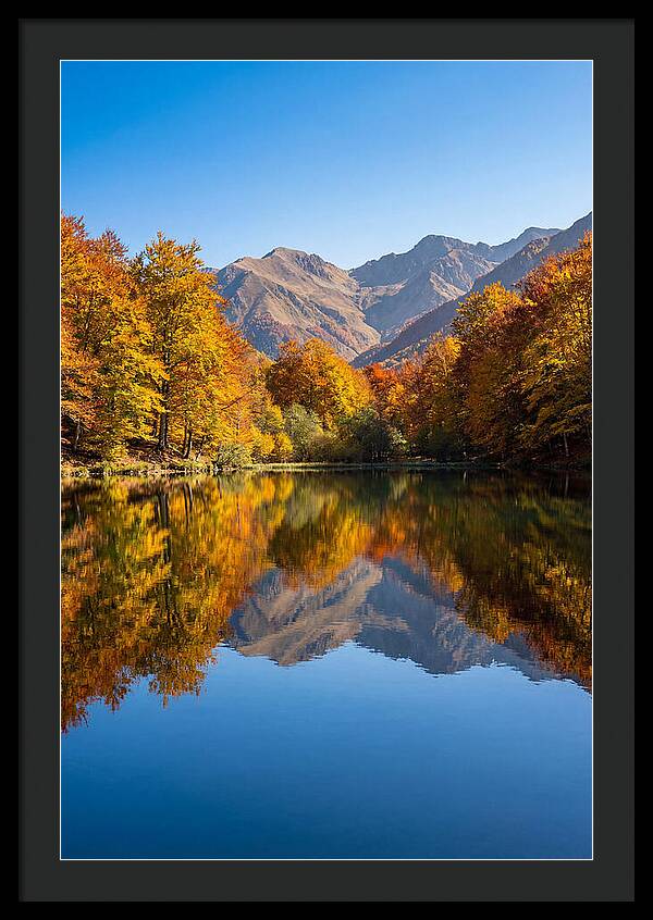 Mountain Lake Reflecting Autumn Colors