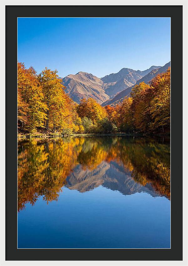 Mountain Lake Reflecting Autumn Colors