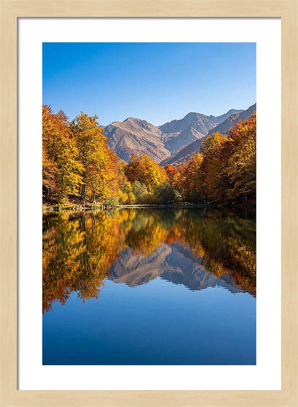 Mountain Lake Reflecting Autumn Colors