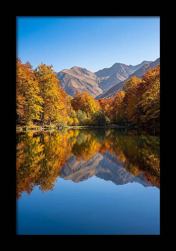 Mountain Lake Reflecting Autumn Colors