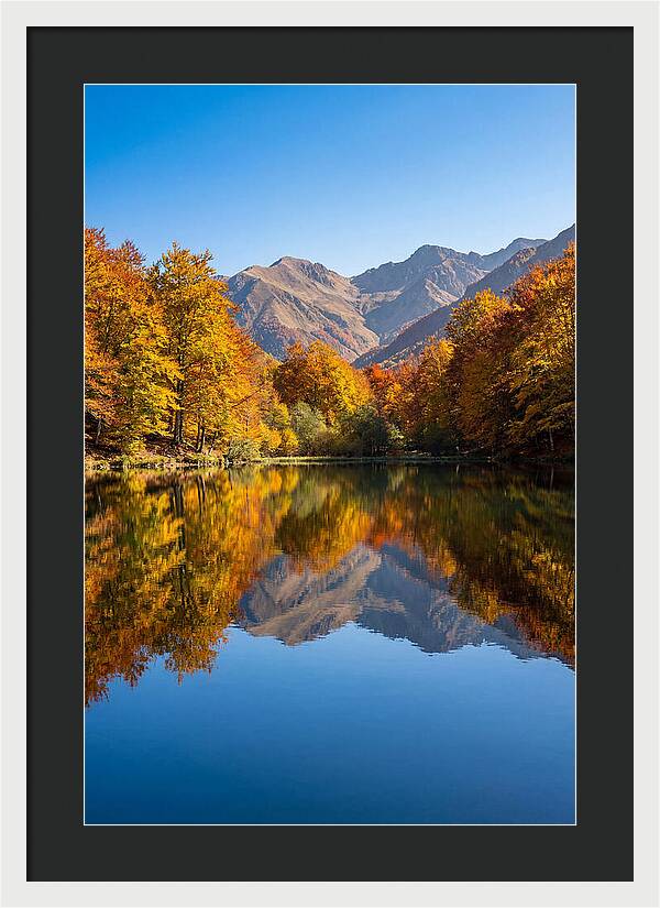 Mountain Lake Reflecting Autumn Colors