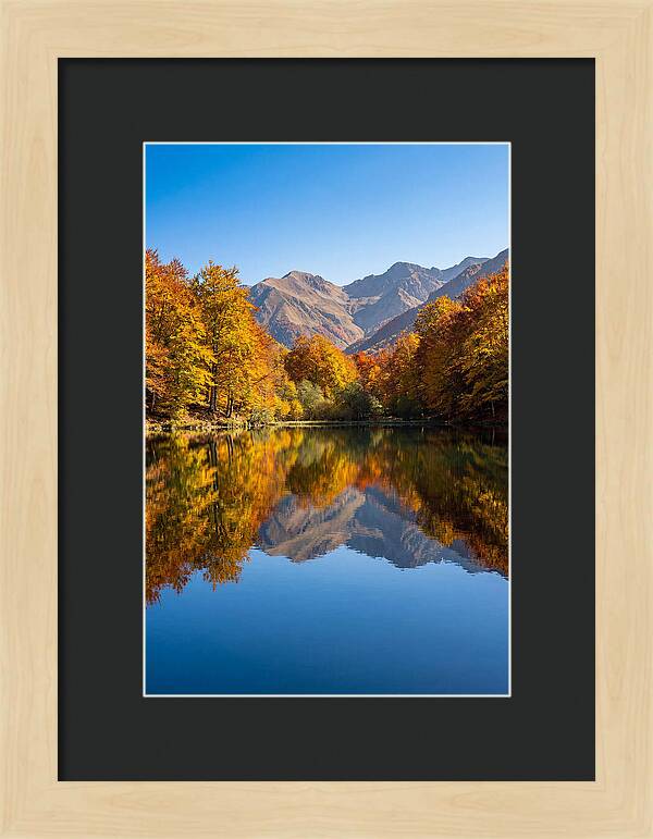 Mountain Lake Reflecting Autumn Colors