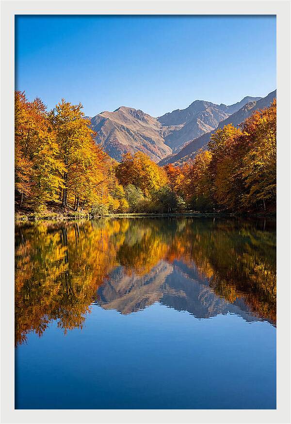 Mountain Lake Reflecting Autumn Colors
