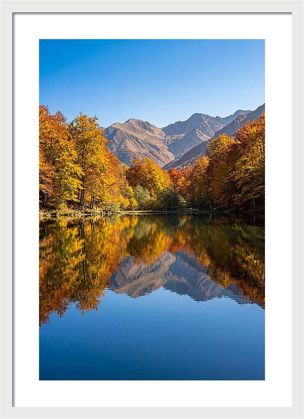Mountain Lake Reflecting Autumn Colors