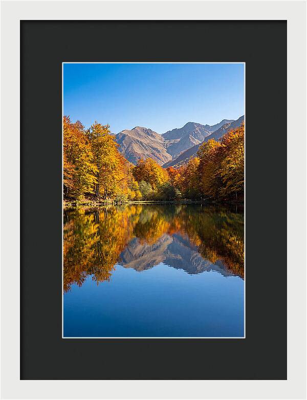 Mountain Lake Reflecting Autumn Colors