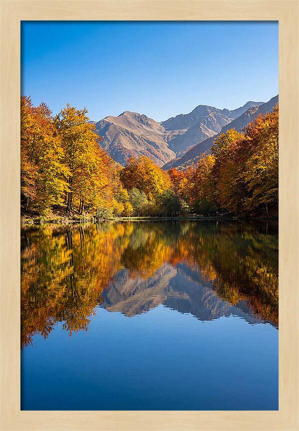Mountain Lake Reflecting Autumn Colors
