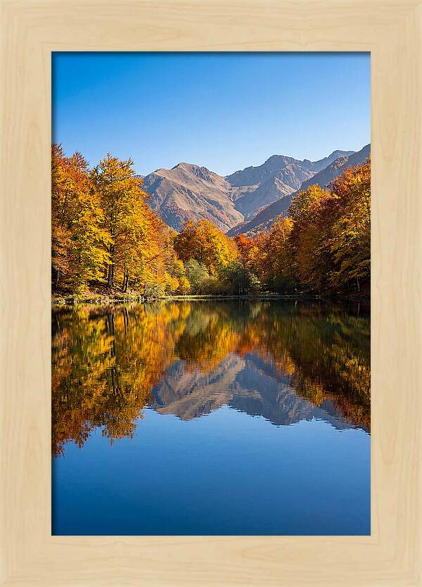 Mountain Lake Reflecting Autumn Colors