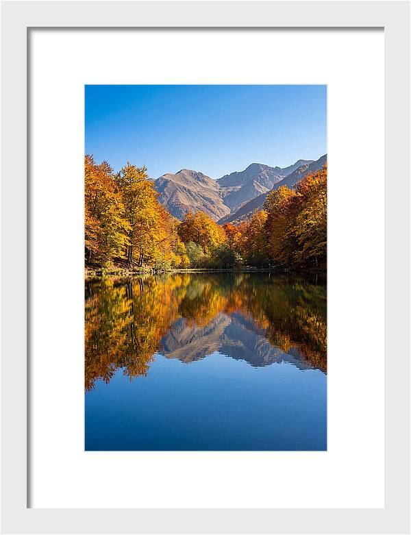 Mountain Lake Reflecting Autumn Colors