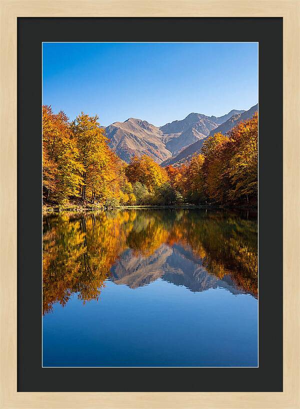 Mountain Lake Reflecting Autumn Colors