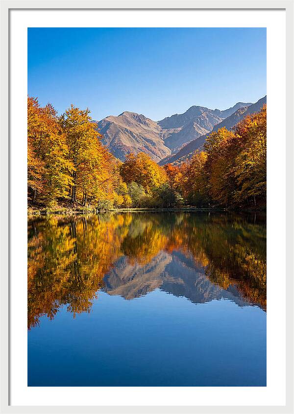 Mountain Lake Reflecting Autumn Colors