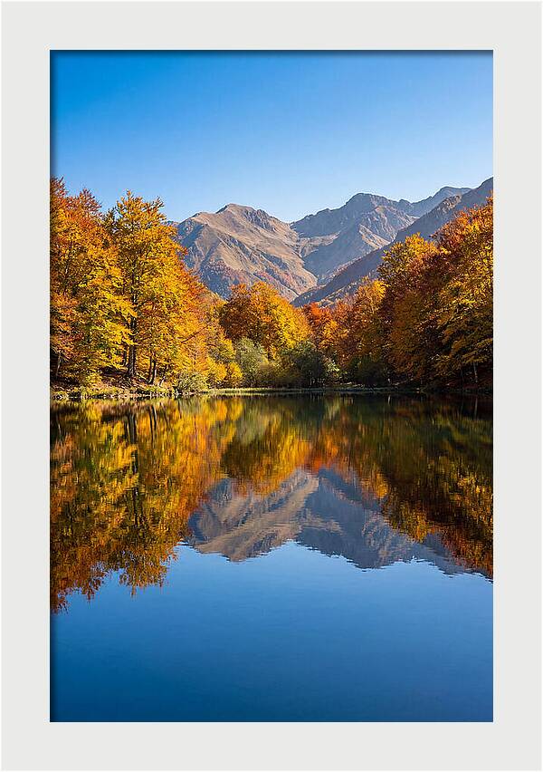 Mountain Lake Reflecting Autumn Colors
