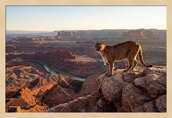 Mountain Lion On Rocky Ledge