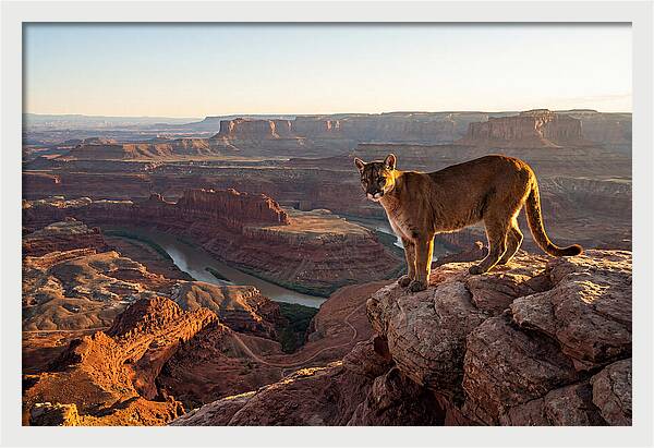 Mountain Lion On Rocky Ledge