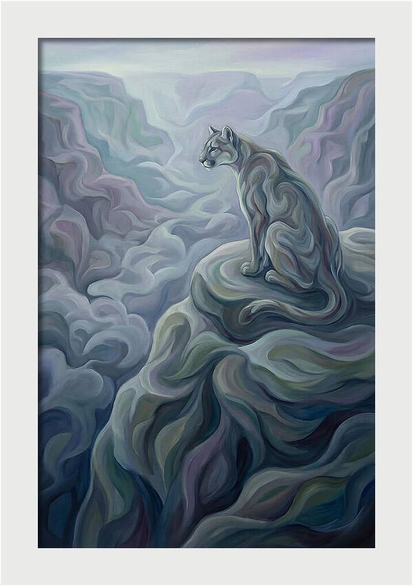 Mountain Lion Overlooking Vast Landscape