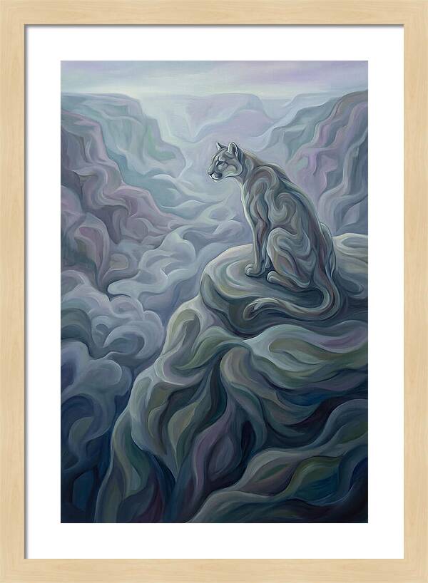 Mountain Lion Overlooking Vast Landscape