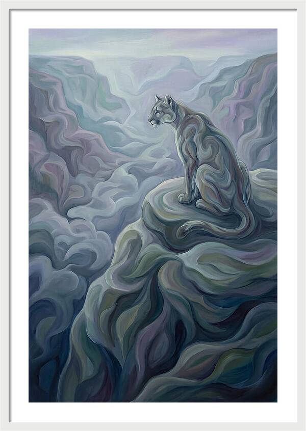 Mountain Lion Overlooking Vast Landscape