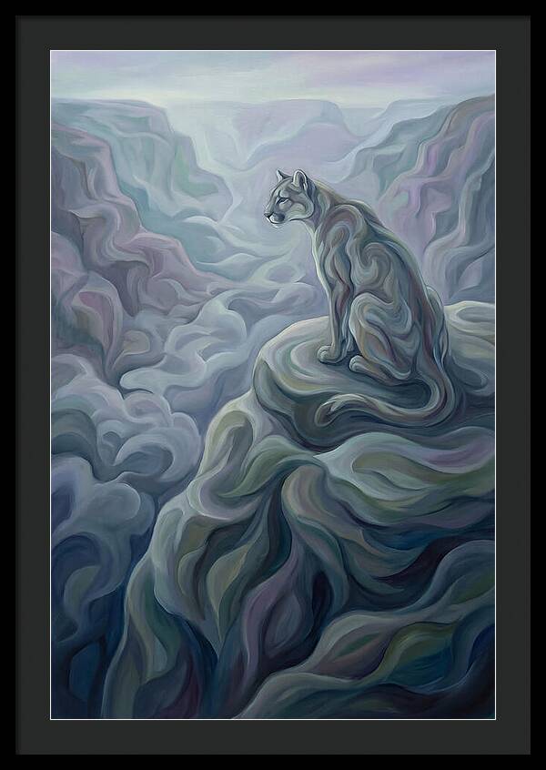 Mountain Lion Overlooking Vast Landscape