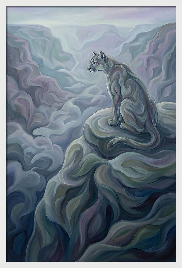 Mountain Lion Overlooking Vast Landscape