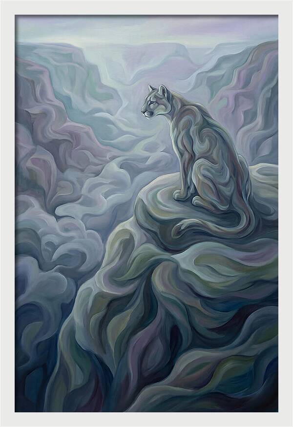 Mountain Lion Overlooking Vast Landscape