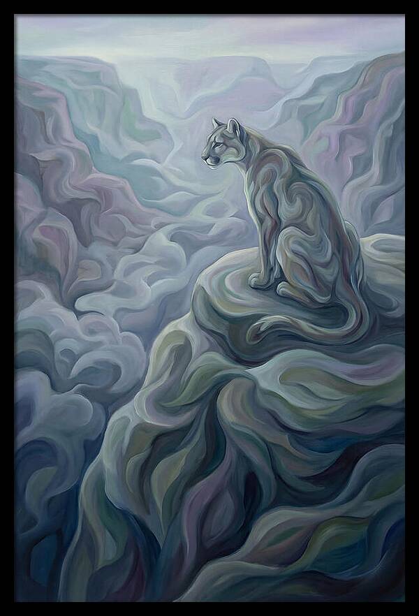 Mountain Lion Overlooking Vast Landscape