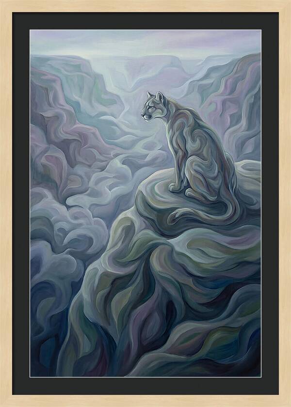 Mountain Lion Overlooking Vast Landscape