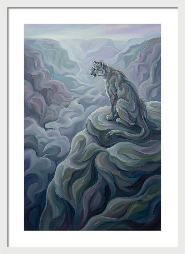 Mountain Lion Overlooking Vast Landscape