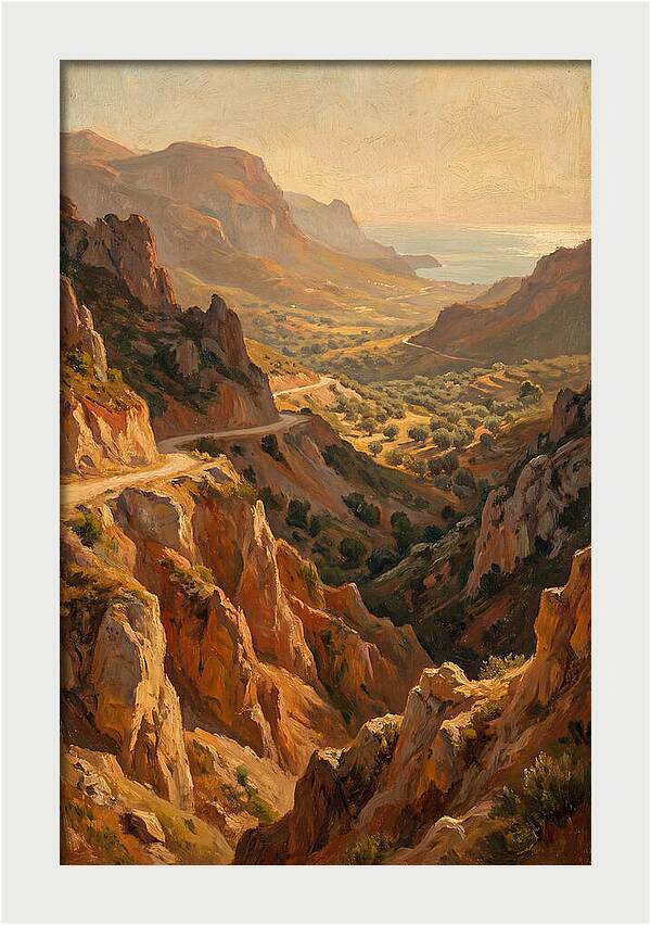 Mountain Pass Overlooking Sea