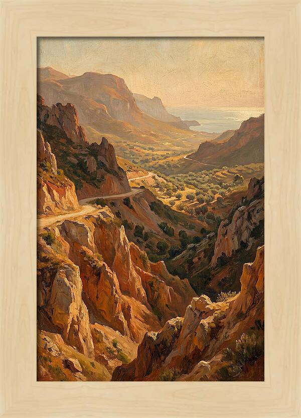 Mountain Pass Overlooking Sea
