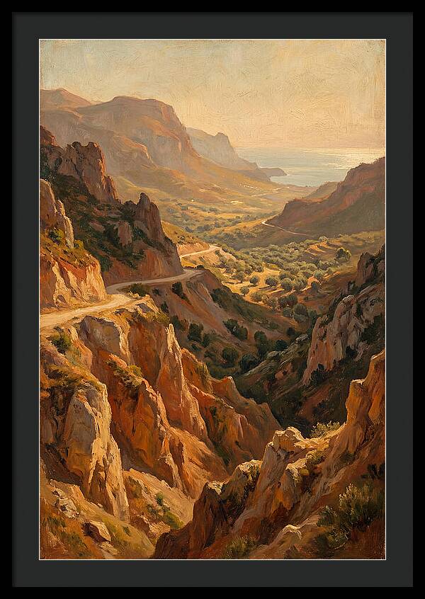 Mountain Pass Overlooking Sea