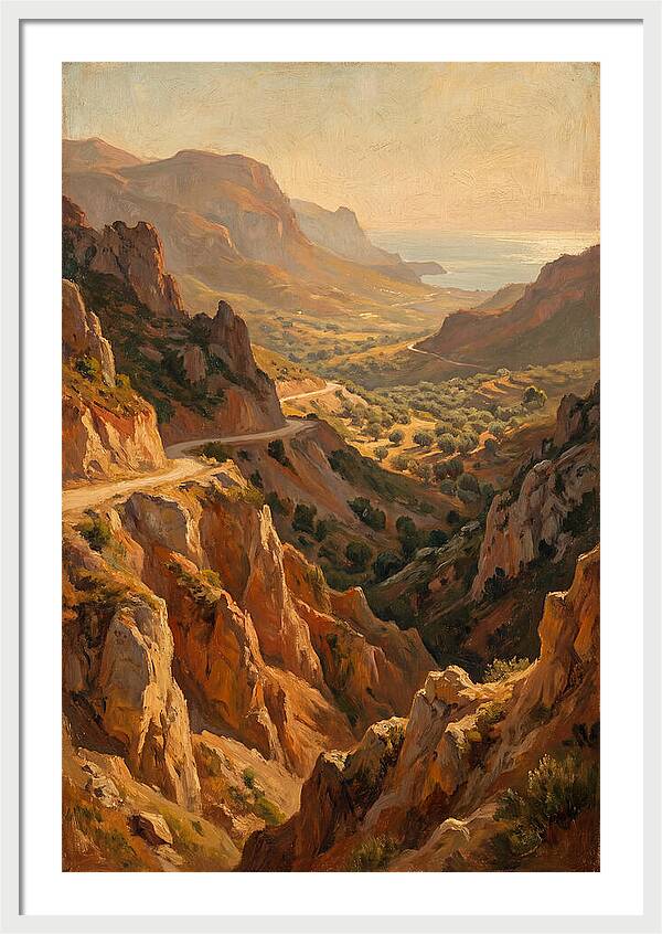 Mountain Pass Overlooking Sea