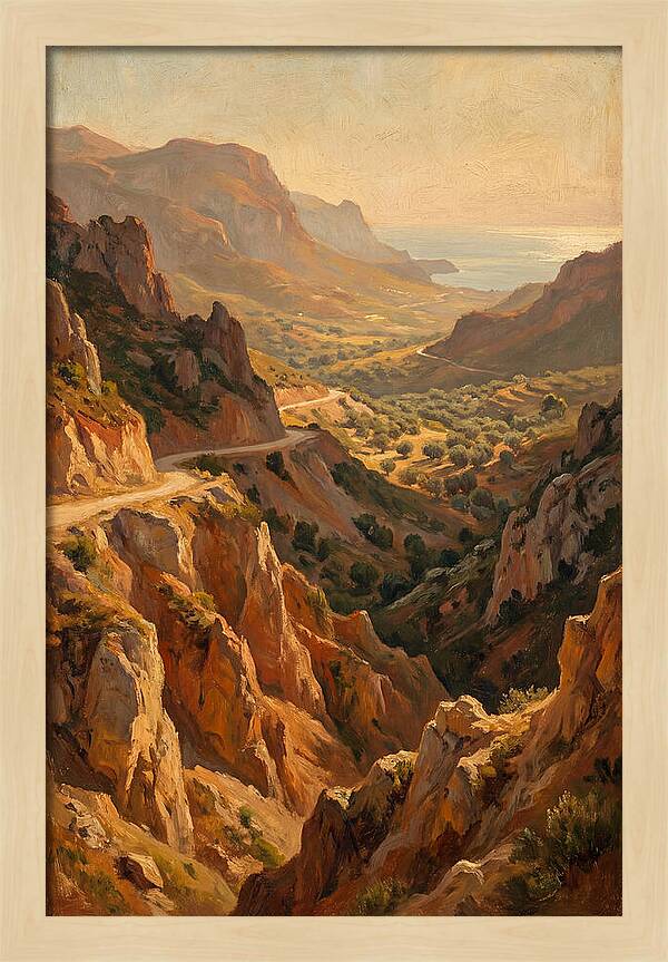 Mountain Pass Overlooking Sea
