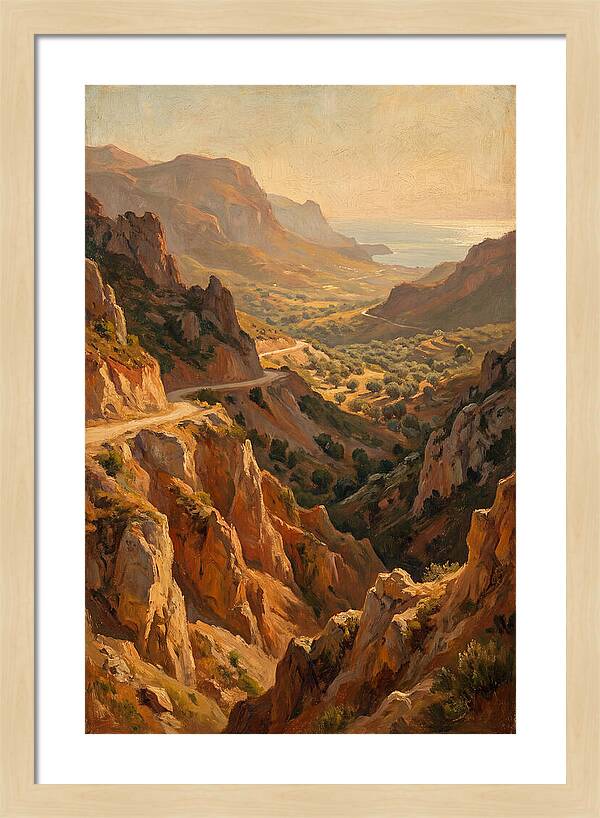 Mountain Pass Overlooking Sea