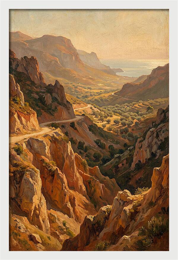 Mountain Pass Overlooking Sea